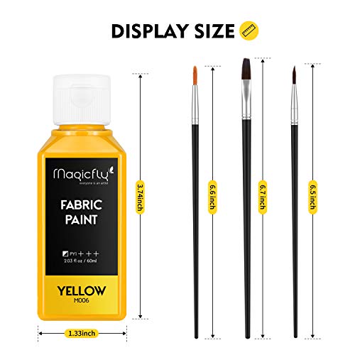 Magicfly Permanent Soft Fabric Paint Set, Set of 1460ml Each Tex...