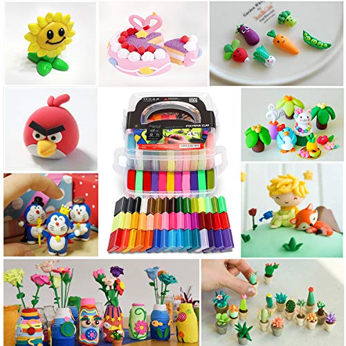 Magicfly Polymer Clay Starter Kit, 45 Colors Oven Bake Clay with 5...