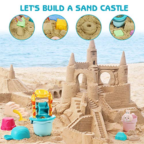 Beach Toys Sand Toys Set for Kids, 24pcs Sand Castle Toys for Beac...