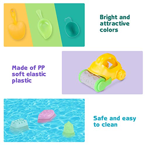 Beach Toys Sand Toys Set for Kids, 24pcs Sand Castle Toys for Beac...