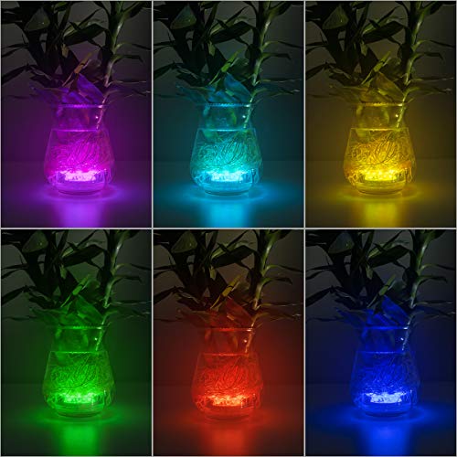 Magicfun 4 Pack Submersible LED Lights with Remote, Waterproof Und...