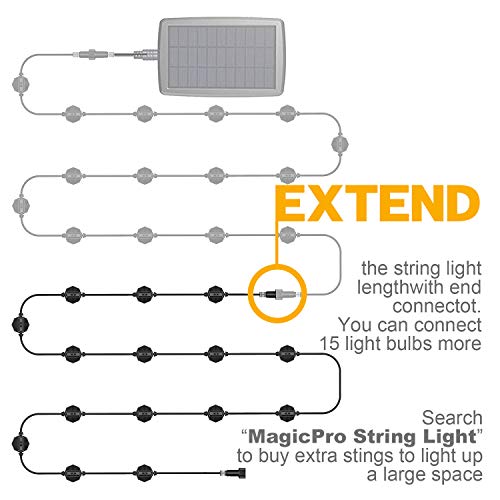 Solar String Lights, MagicPro 15 LED Light Bulbs Solar String Ligh...