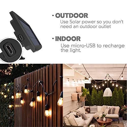 Solar String Lights, MagicPro 15 LED Light Bulbs Solar String Ligh...