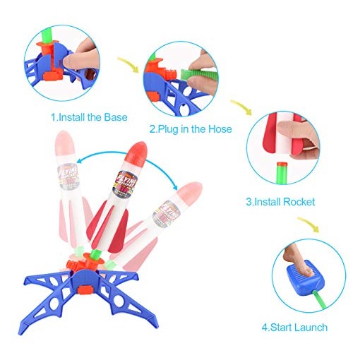 MagicWe Toy Rocket Launchers for Kids Jump Rocket Set Includes 6 C...