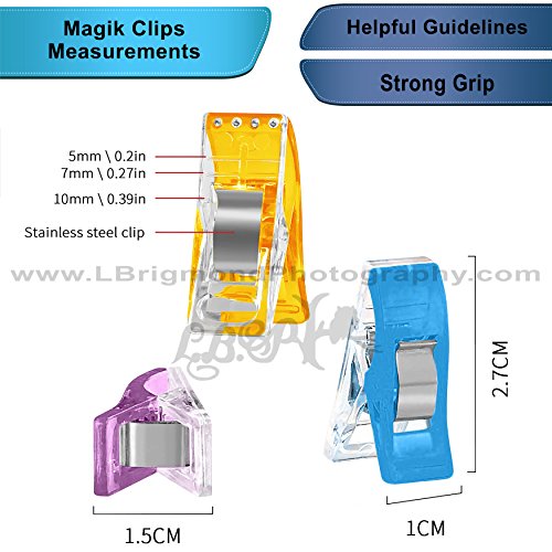Magik Clips, Multicolored, 100 Pack- Sewing Clips for Quilting and...