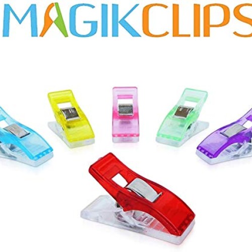 Magik Clips, Multicolored, 100 Pack- Sewing Clips for Quilting and...