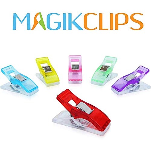 Magik Clips, Multicolored, 100 Pack- Sewing Clips for Quilting and...