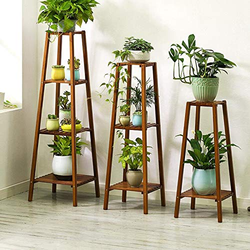 Magshion Bamboo Tall Plant Stand Pot Holder Small Space Table 4 T...
