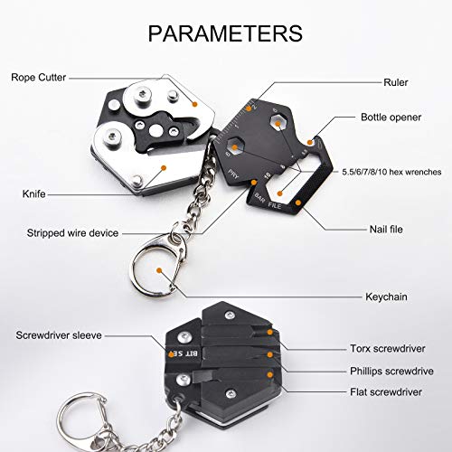 Magstone Multitool keychains Hexagon shape Stainless Steel Pocket ...