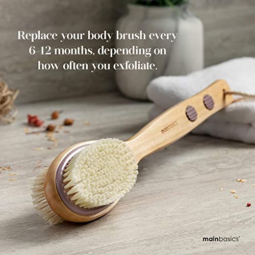 MainBasics Back Scrubber for Shower Long Handle Back Brush Dual-Si...