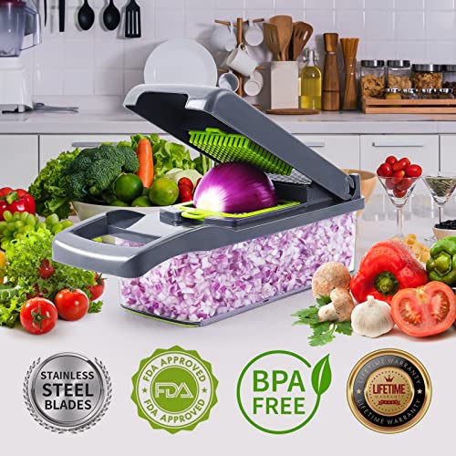 Vegetable Chopper, Pro Onion Chopper, Multifunctional 13 in 1 Food...
