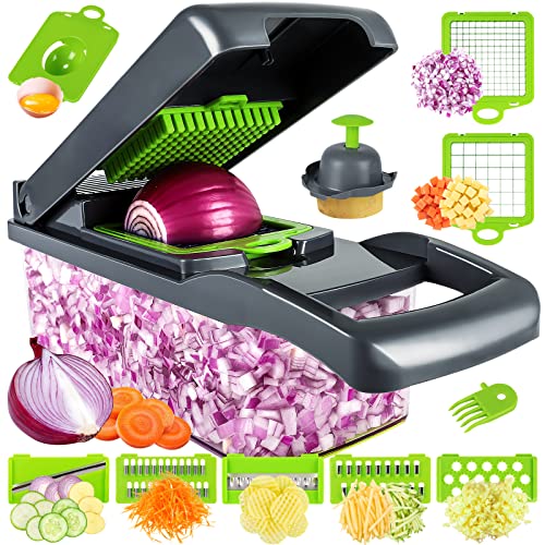 Vegetable Chopper, Pro Onion Chopper, Multifunctional 13 in 1 Food...