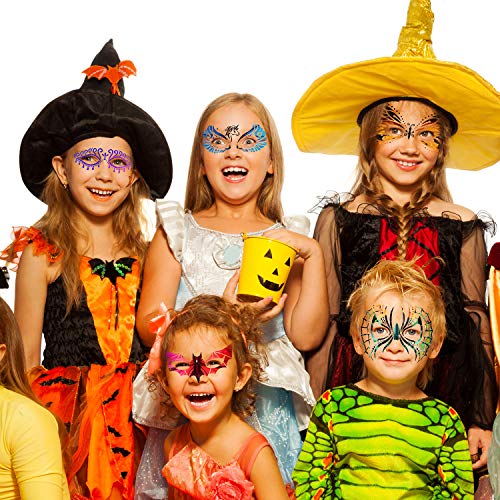 45 Pieces Halloween Face Stencils Kit, 17 Pieces Reusable Face Pai...