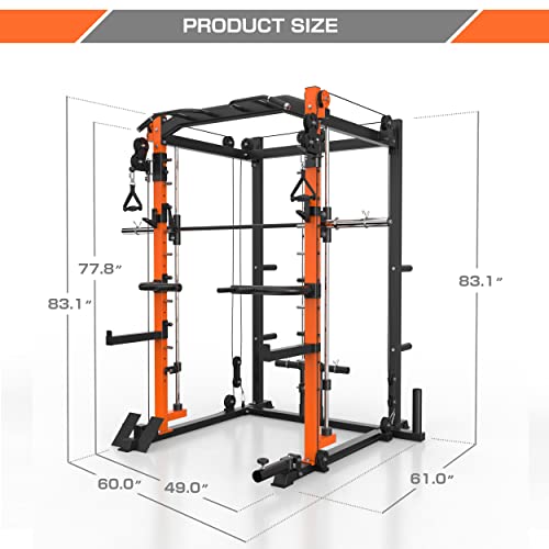 MAJOR LUTIE Smith Machine with Weight Bench, SML01 1600LBS Power C...