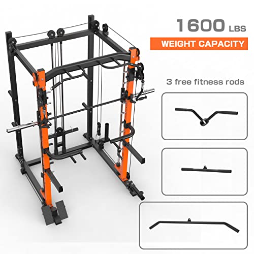 MAJOR LUTIE Smith Machine with Weight Bench, SML01 1600LBS Power C...