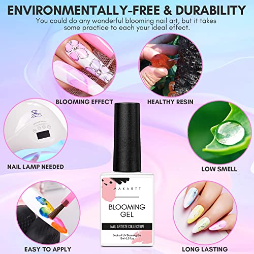 Makartt Clear Blooming Gel 15ml UV LED Soak Off Nail Art Polish fo...