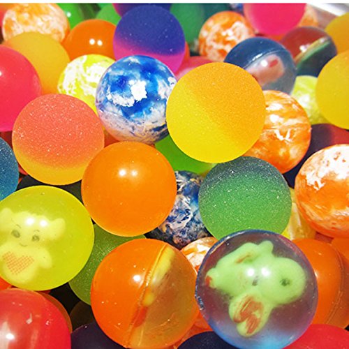 30 Pcs Bouncing Bouncy Balls Bulk Set, Assorted Colorful Neon Mixe...