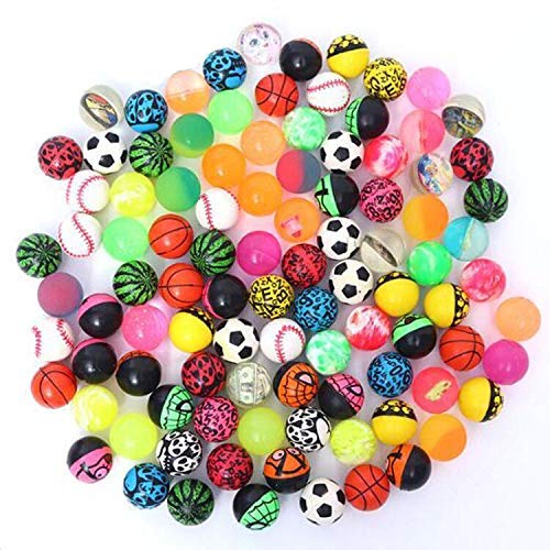 30 Pcs Bouncing Bouncy Balls Bulk Set, Assorted Colorful Neon Mixe...