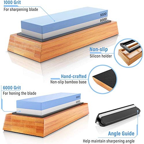 Whetstone Knife Sharpener-1000 6000 Grit, Professional Knife Sharp...
