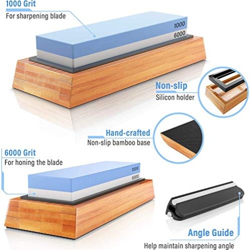 Whetstone Knife Sharpener-1000 6000 Grit, Professional Knife Sharp...