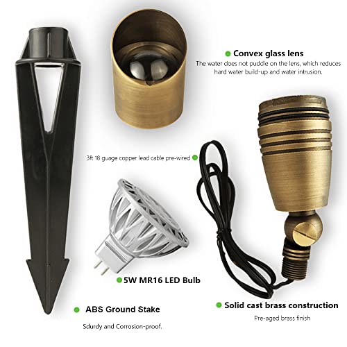 Makergroup LED Brass Spotlight Uplight 12V Low Voltage Landscape O...