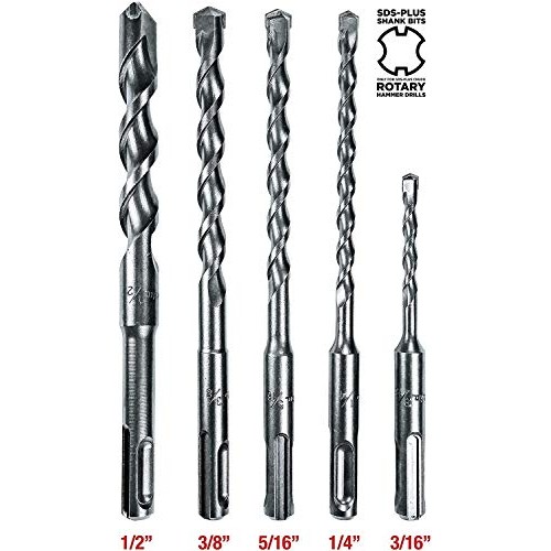 Makita 5 Piece - SDS-Plus Drill Bit Set For SDS+ Rotary Hammers - ...