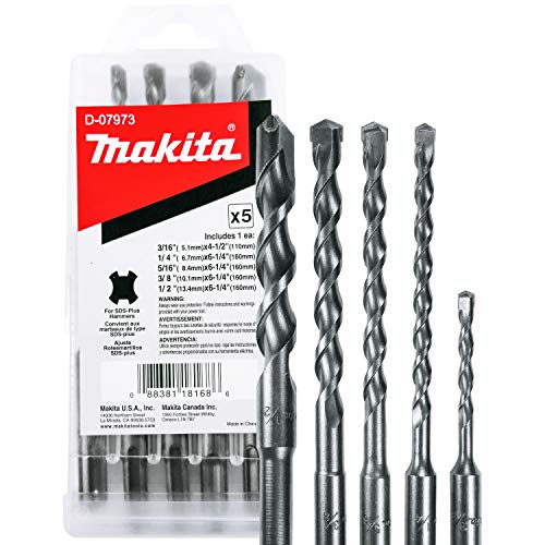 Makita 5 Piece - SDS-Plus Drill Bit Set For SDS+ Rotary Hammers - ...