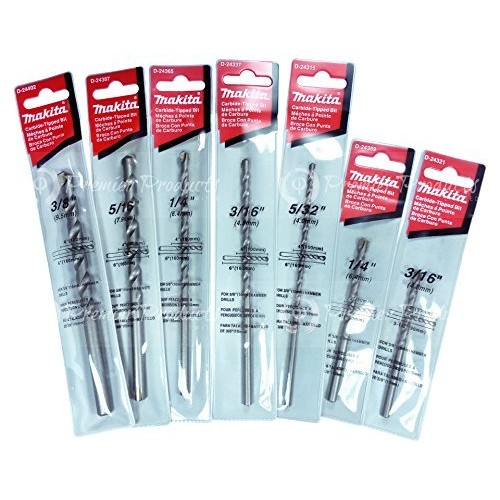 Makita 7 Piece - Complete Concrete Drill Bit Set for Hammer Drills...