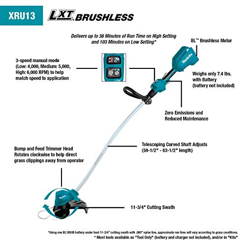 Makita XRU13Z 18V LXT Lithium-Ion Brushless Cordless Curved Shaft ...