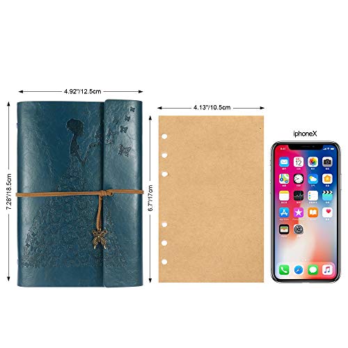 Leather Journal, Vintage Spiral Refillable Notebook Sketchbook But...