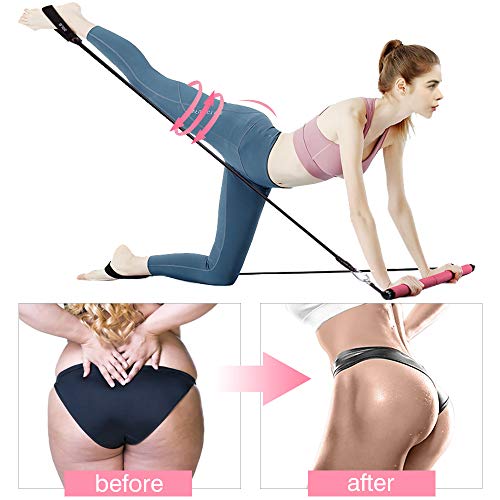 Pilates Bar Kit with Resistance Bands 2 Standard & 2 Strong, Pro...
