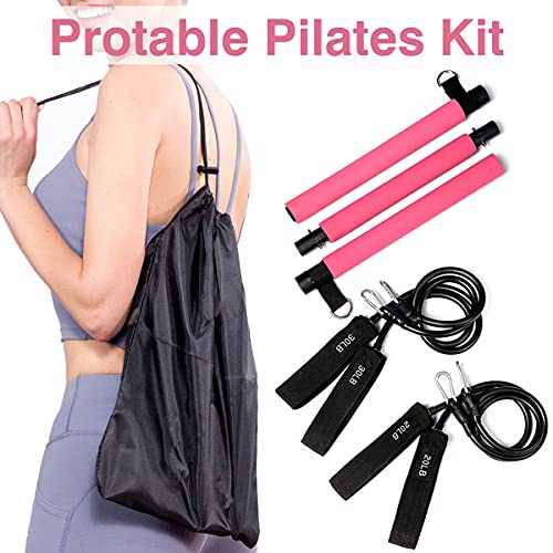 Pilates Bar Kit with Resistance Bands 2 Standard & 2 Strong, Pro...