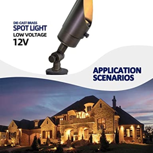 MALORY Brass Landscape Spotlight 1-Pack with MR16 Bulb KitS04, L...