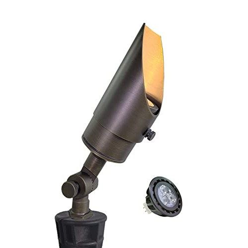 MALORY Brass Landscape Spotlight 1-Pack with MR16 Bulb KitS04, L...
