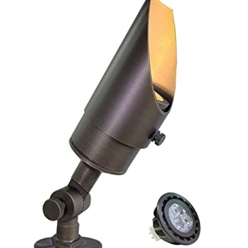 MALORY Brass Landscape Spotlight 1-Pack with MR16 Bulb KitS04, L...