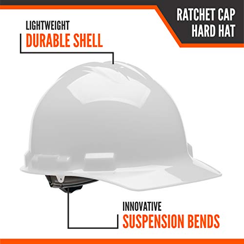 Malta Dynamics 4 pt. Ratchet Cap Style Hard Hat 1 Pack, White