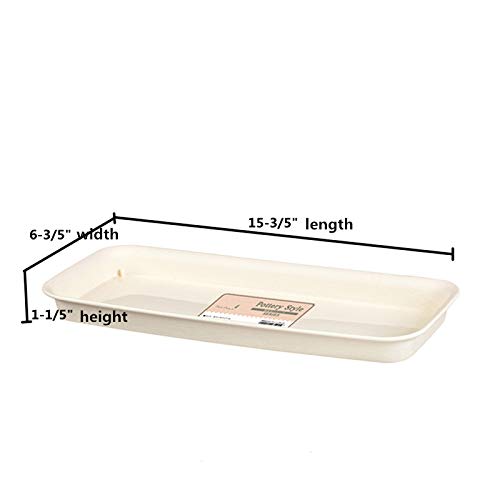 Malxs Pottery Style Rectangular Planter Saucer,15.6-inch in Length...