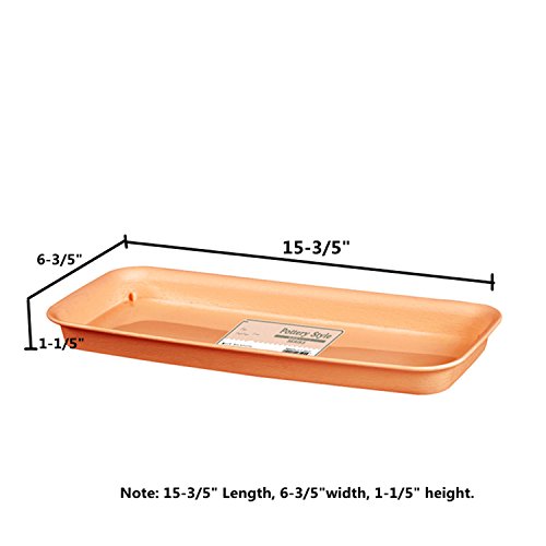Malxs Rectangular Planter Saucer Pottery Style,15.6-inch in Length...