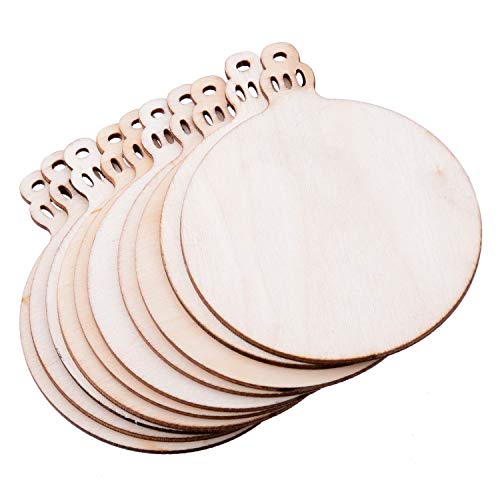 Pack of 50 Wooden Crafts to Paint Christmas Tree Hanging Ornaments...