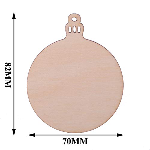 Pack of 50 Wooden Crafts to Paint Christmas Tree Hanging Ornaments...