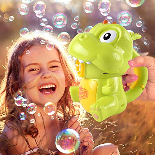 MAN NUO Bubble Machine Toys,Cute Dinosaur Bubble Blower,Music/Ligh...