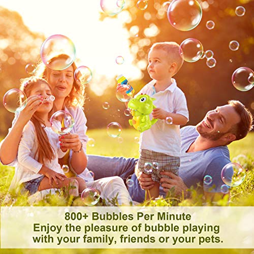 MAN NUO Bubble Machine Toys,Cute Dinosaur Bubble Blower,Music/Ligh...
