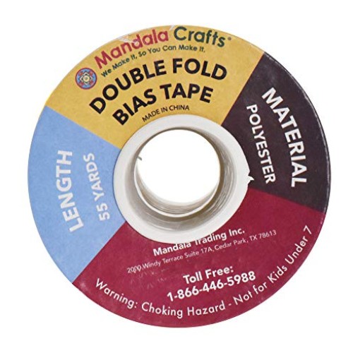 Double Fold Bias Tape for Sewing, Seaming, Binding, Hemming, Pipin...