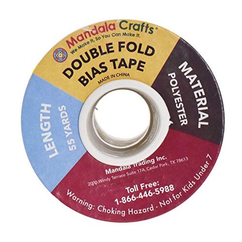 Double Fold Bias Tape for Sewing, Seaming, Binding, Hemming, Pipin...