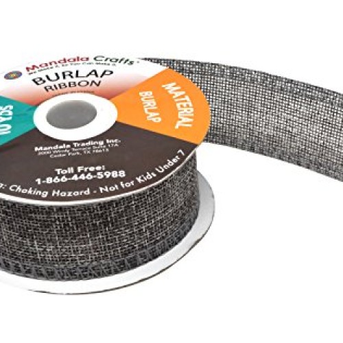 Mandala Crafts Burlap Ribbon, Jute Fabric Strip Spool for Rustic O...