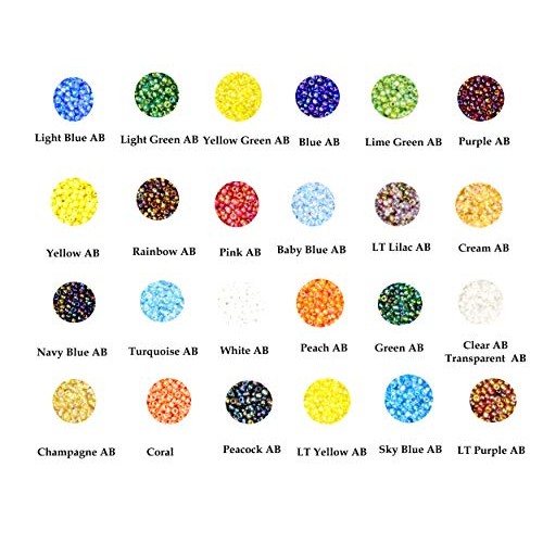 Mandala Crafts Glass Seed Beads, Small Pony Beads Assorted Kit wit...