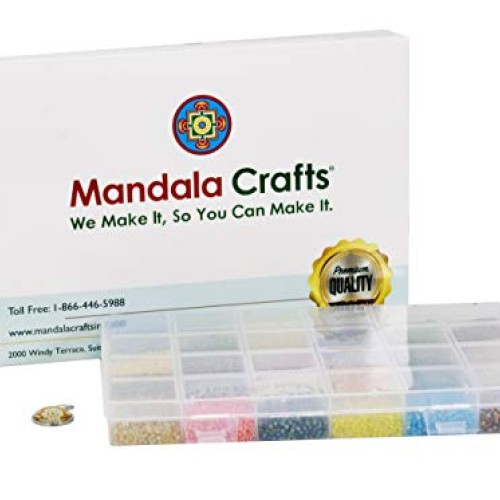 Mandala Crafts Glass Seed Beads, Small Pony Beads Assorted Kit wit...