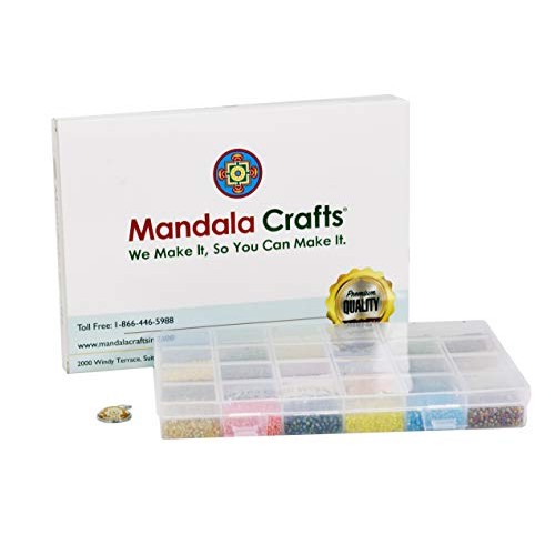 Mandala Crafts Glass Seed Beads, Small Pony Beads Assorted Kit wit...