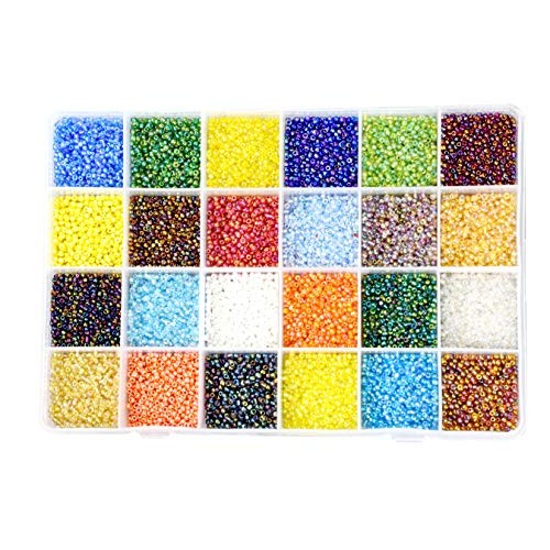 Mandala Crafts Glass Seed Beads, Small Pony Beads Assorted Kit wit...