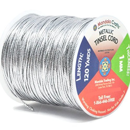 Mandala Crafts Metallic Cord Tinsel String Rope for Ornament Hangi...